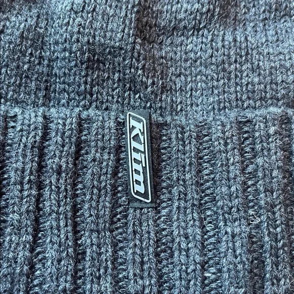 KLIM Gray knit blue logo hat NEW one size unisex - Picture 2 of 3